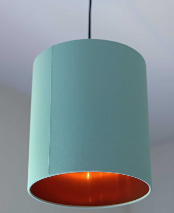 Einfarbige Lampenschirme - Blau-Grün - Kupfer